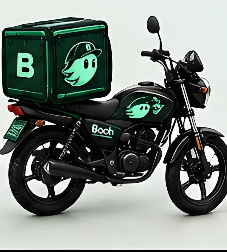 Moto de entrega com baú da Booh